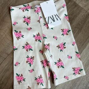 Zara Ribbed Kids Floral Shorts